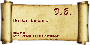 Dulka Barbara névjegykártya